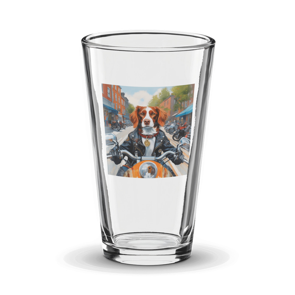PugMug Custom Brittany Dog Glass Tumbler