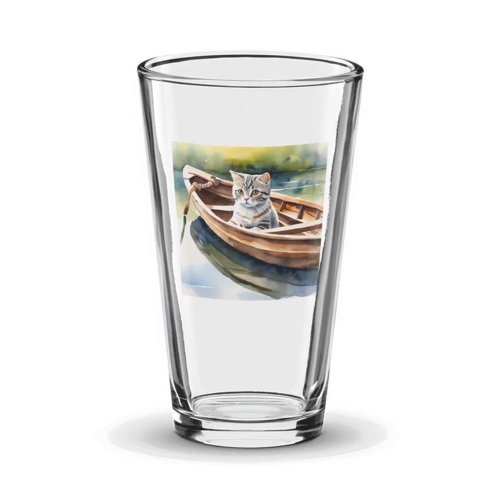 PugMug Custom Tabby Scottish Fold Cat Glass Tumbler