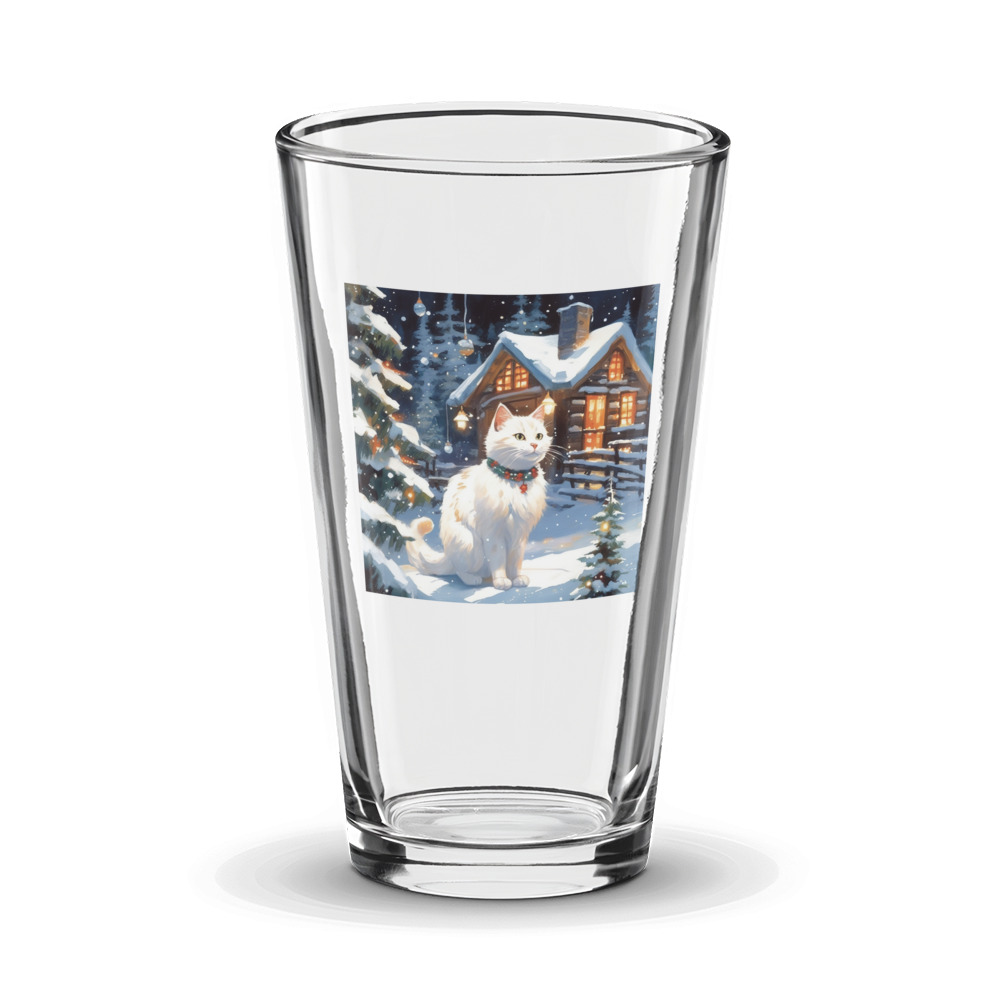 PugMug Custom White Companion Cat Glass Tumbler