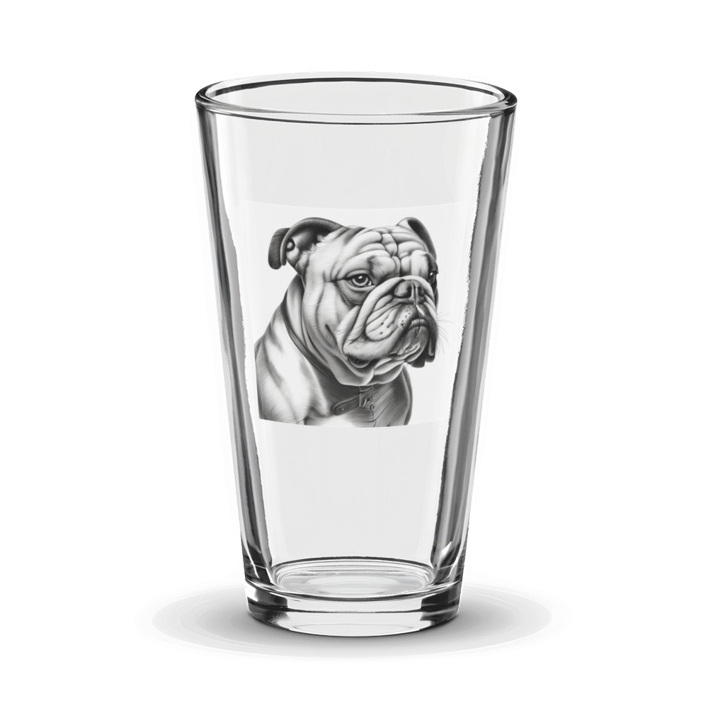 PugMug Custom Bulldog Glass Tumbler