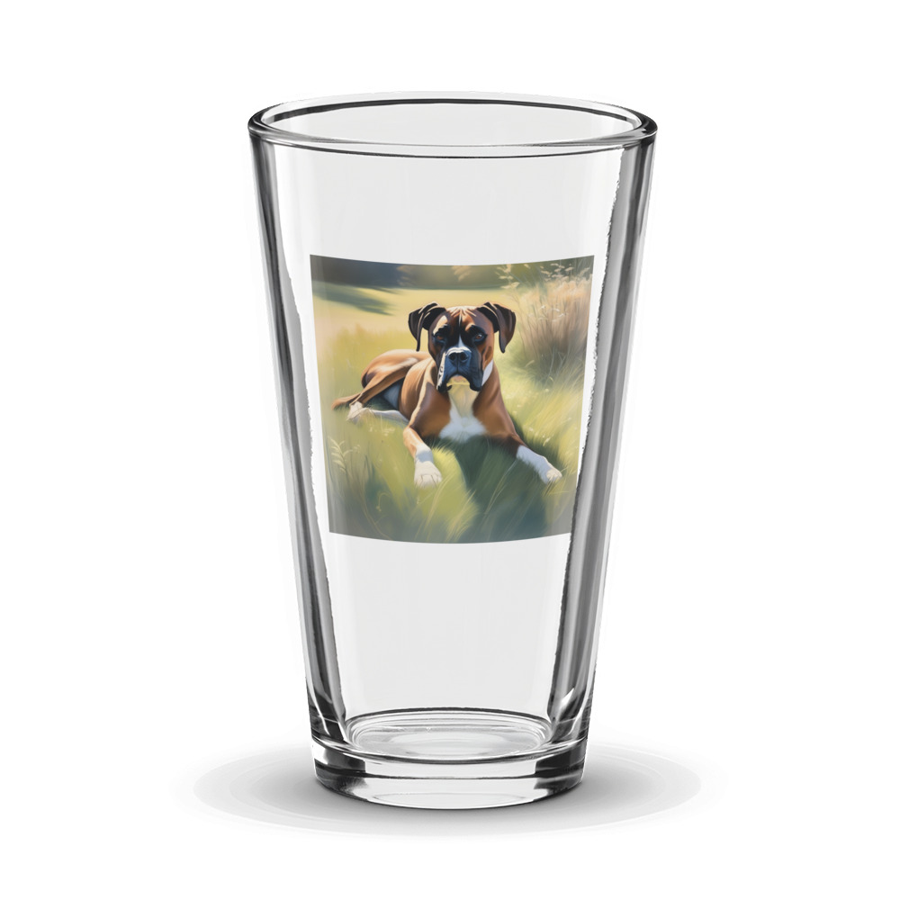 PugMug Custom Boxer Dog Glass Tumbler