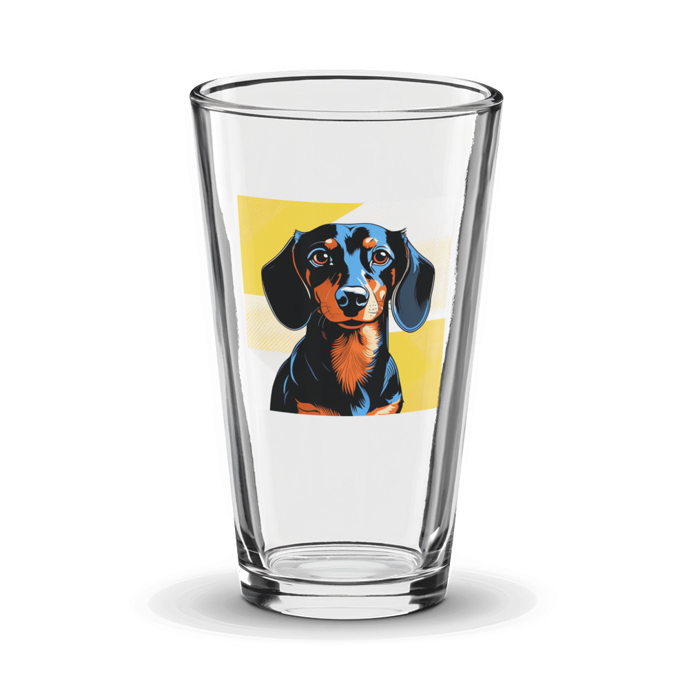 PugMug Custom Black Dachshund Glass Tumbler