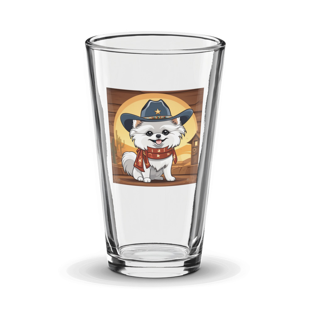 PugMug Custom White Pomeranian Glass Tumbler