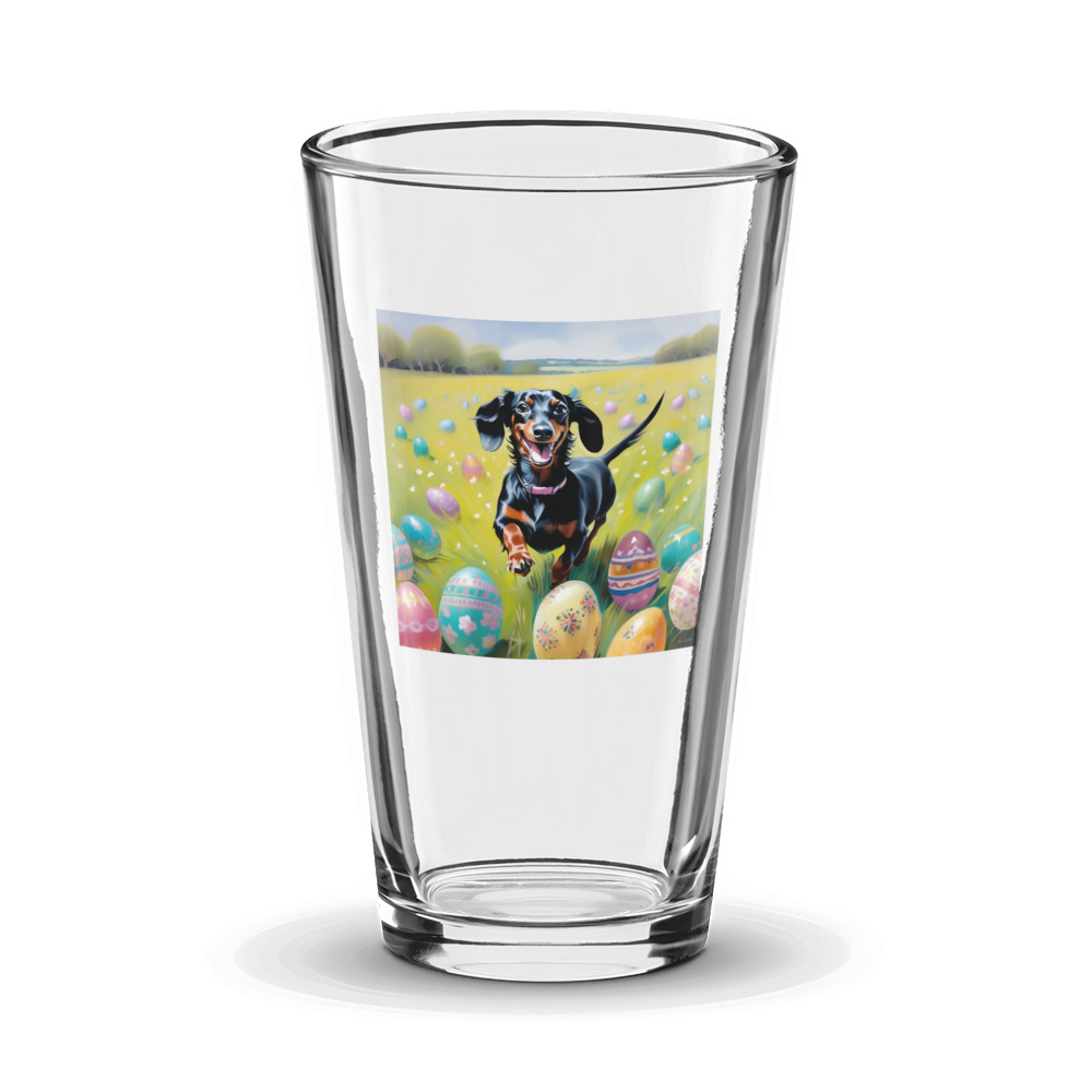 PugMug Custom Black Dachshund Glass Tumbler