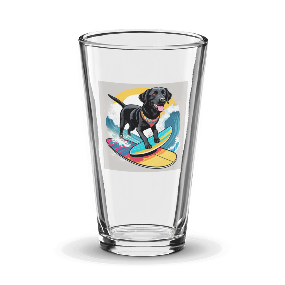PugMug Custom Black Labrador Retriever Glass Tumbler