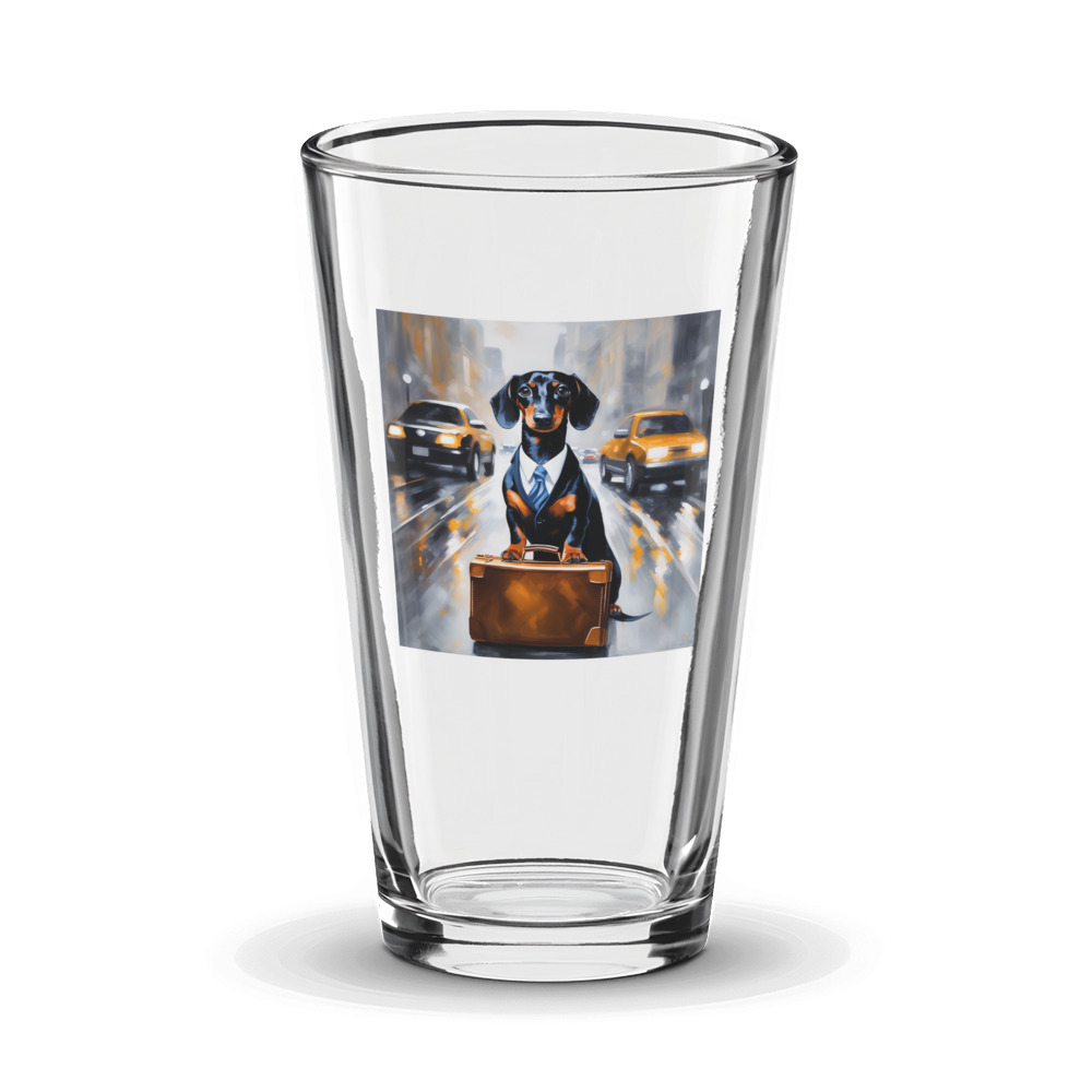 PugMug Custom Black Dachshund Glass Tumbler