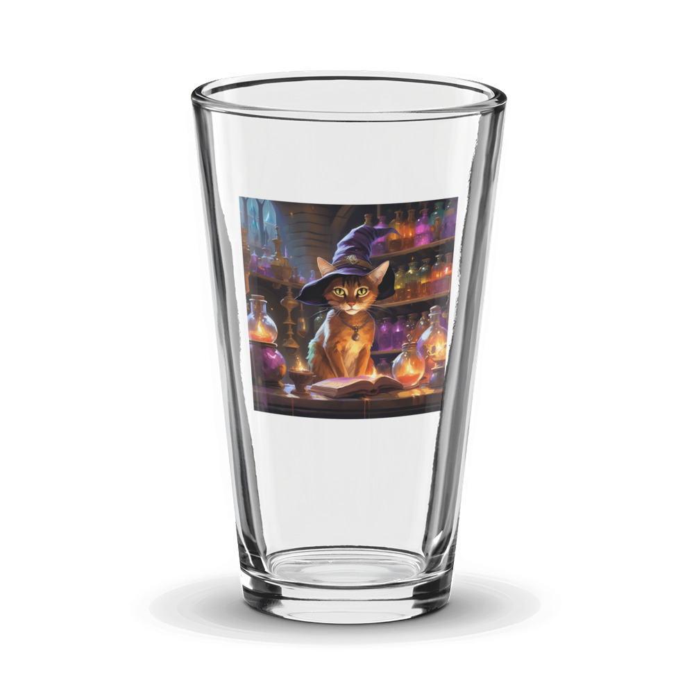 PugMug Custom Tabby Abyssinian Cat Glass Tumbler