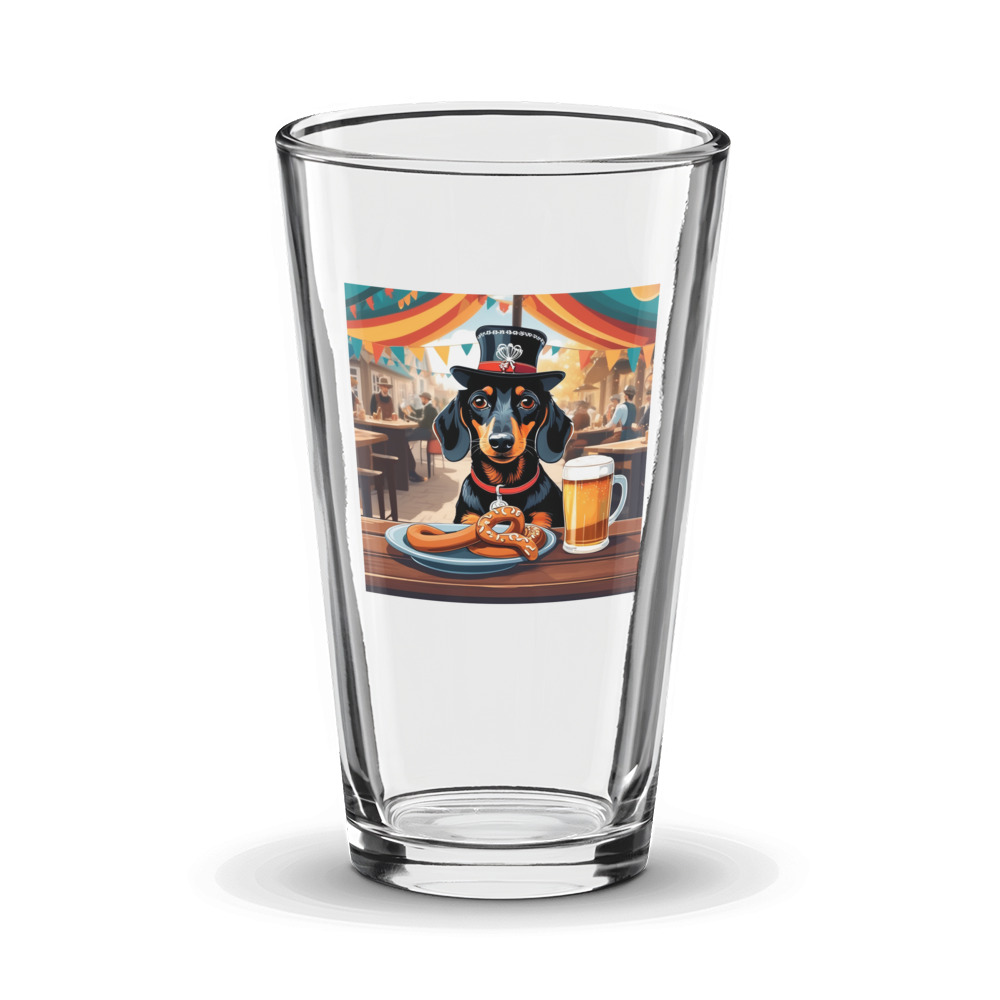 PugMug Custom Black Dachshund Glass Tumbler