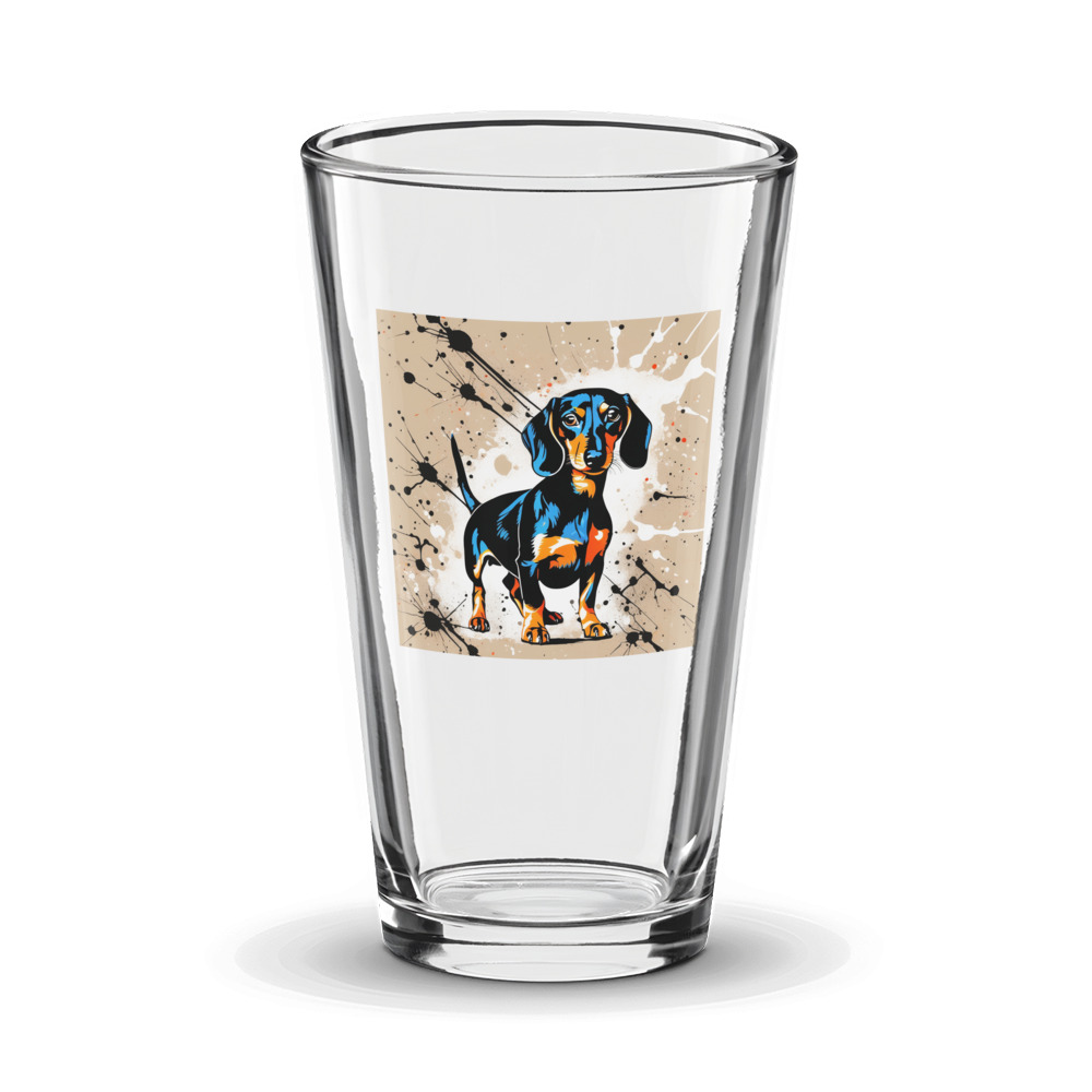 PugMug Custom Black Dachshund Glass Tumbler