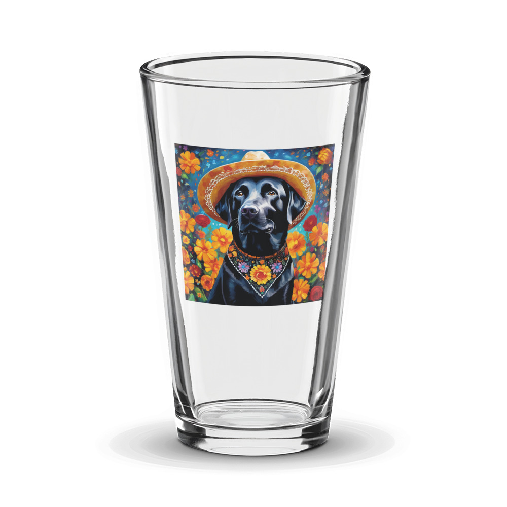 PugMug Custom Black Labrador Retriever Glass Tumbler