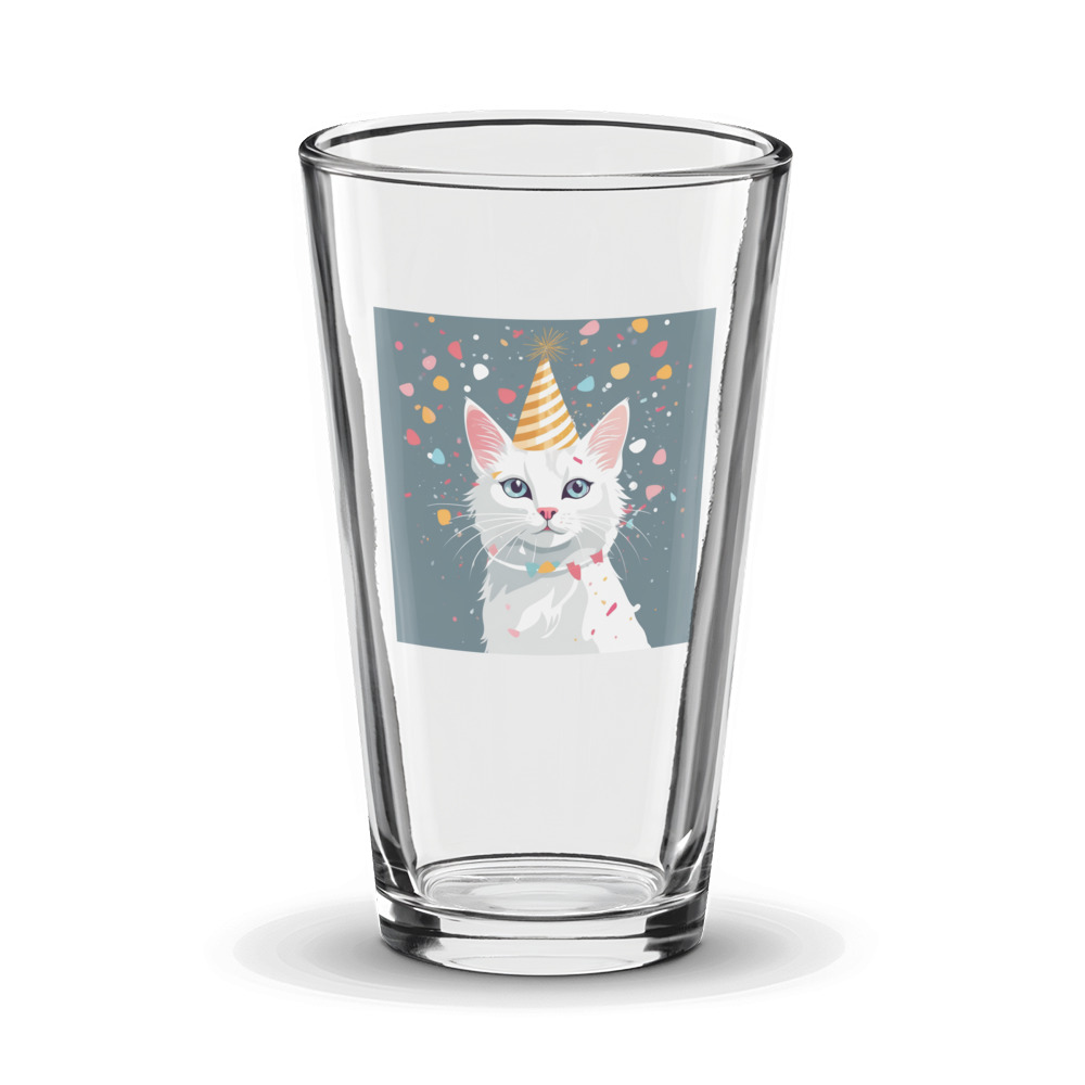 PugMug Custom White Companion Cat Glass Tumbler