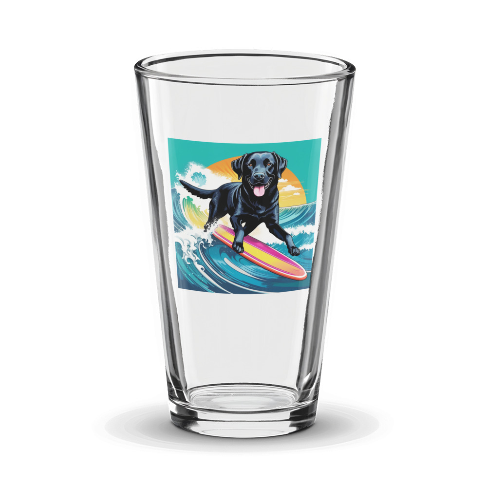 PugMug Custom Black Labrador Retriever Glass Tumbler