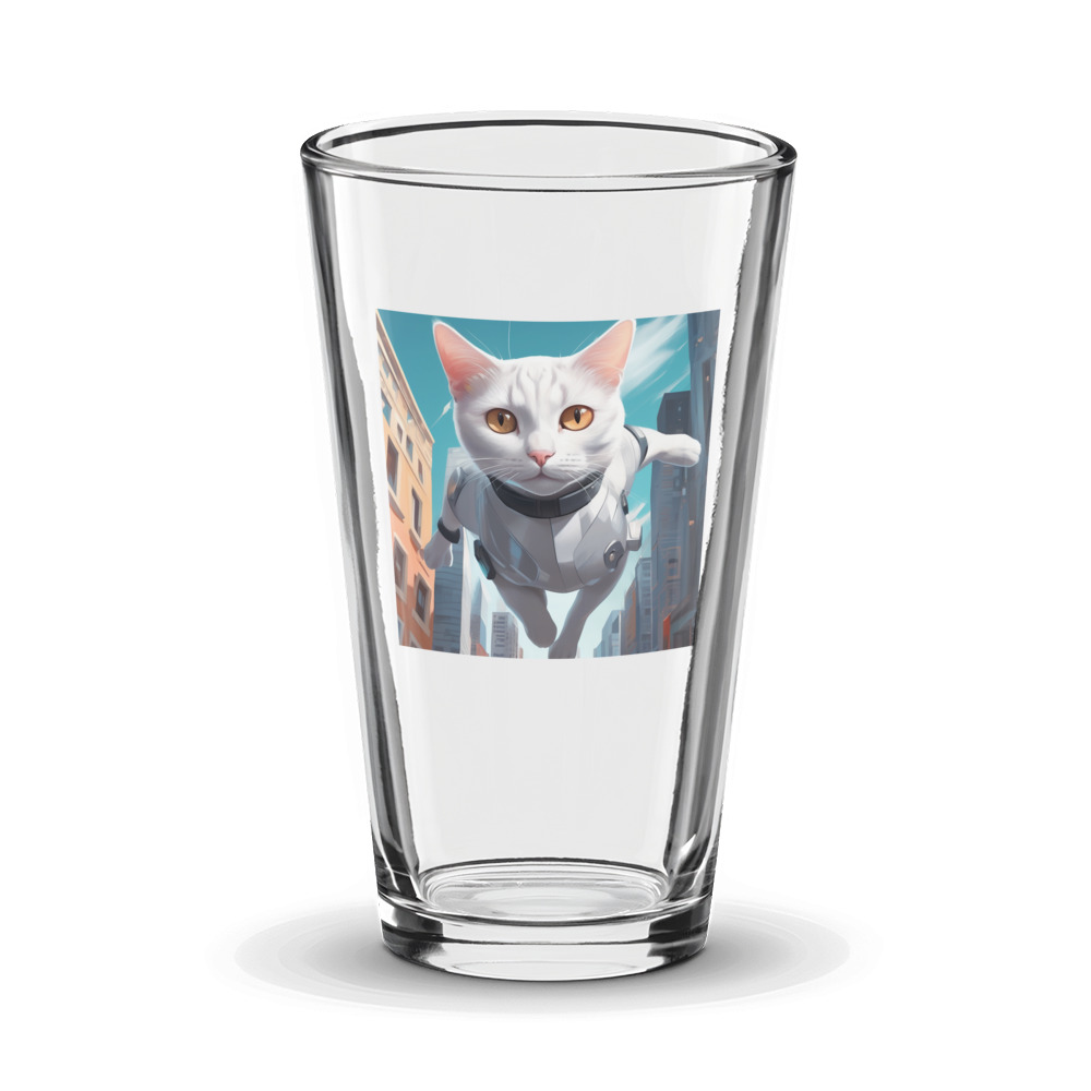 PugMug Custom White Companion Cat Glass Tumbler