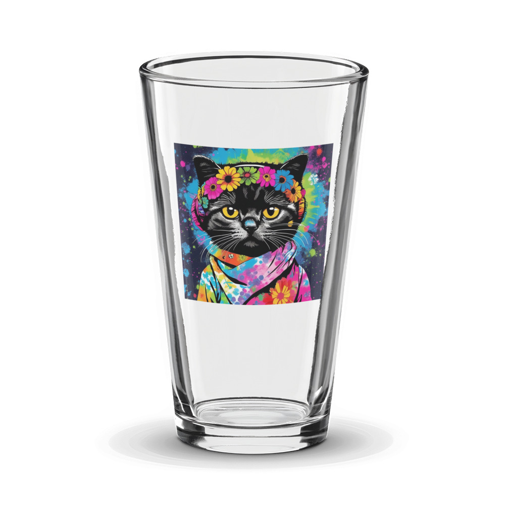PugMug Custom Black Scottish Fold Cat Glass Tumbler