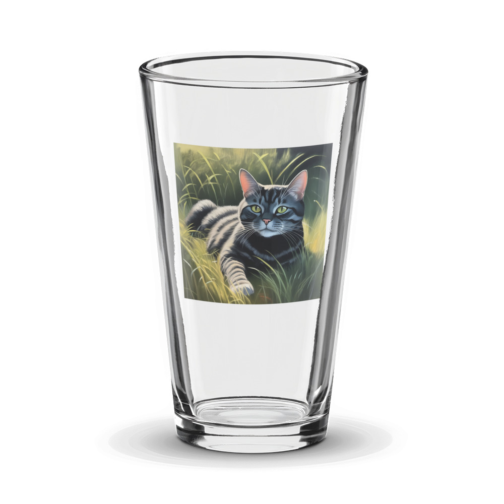PugMug Custom Black American Shorthair Cat Glass Tumbler