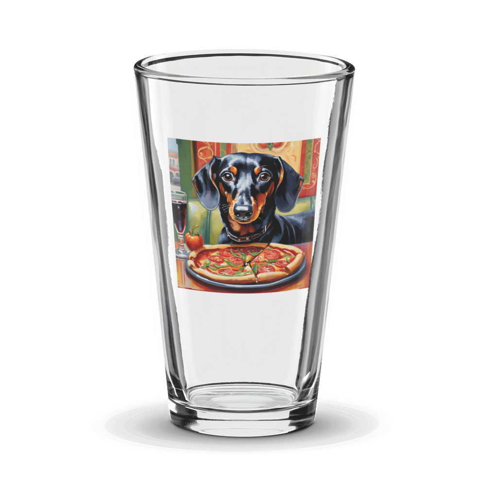 PugMug Custom Black Dachshund Glass Tumbler