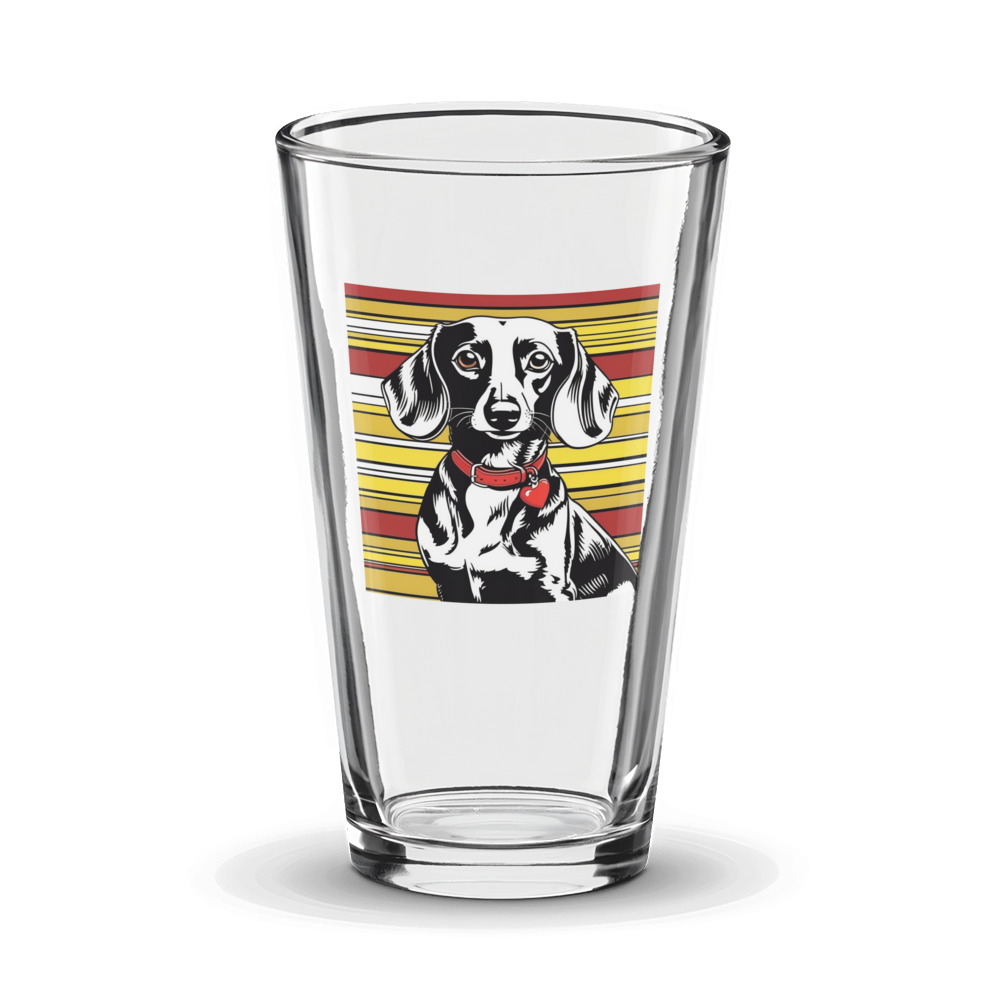 PugMug Custom Black Dachshund Glass Tumbler