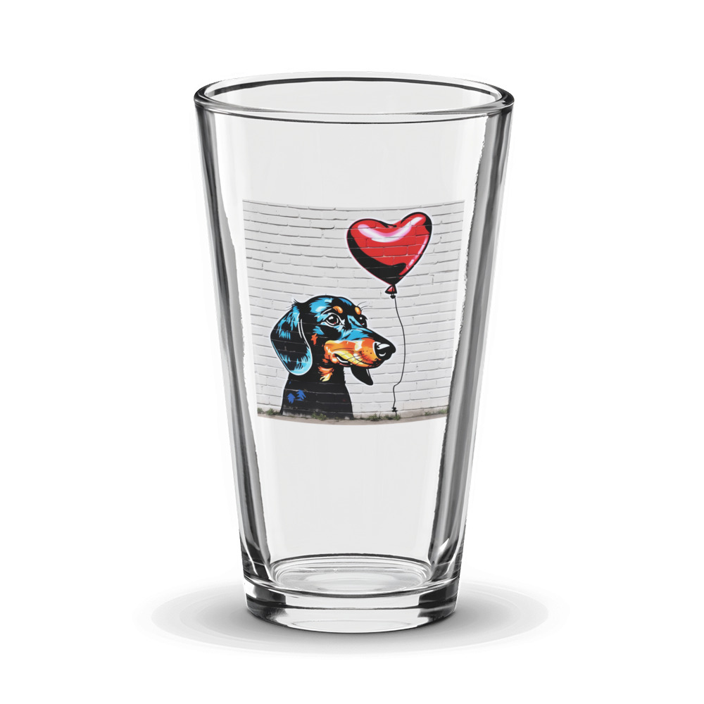 PugMug Custom Black Dachshund Glass Tumbler