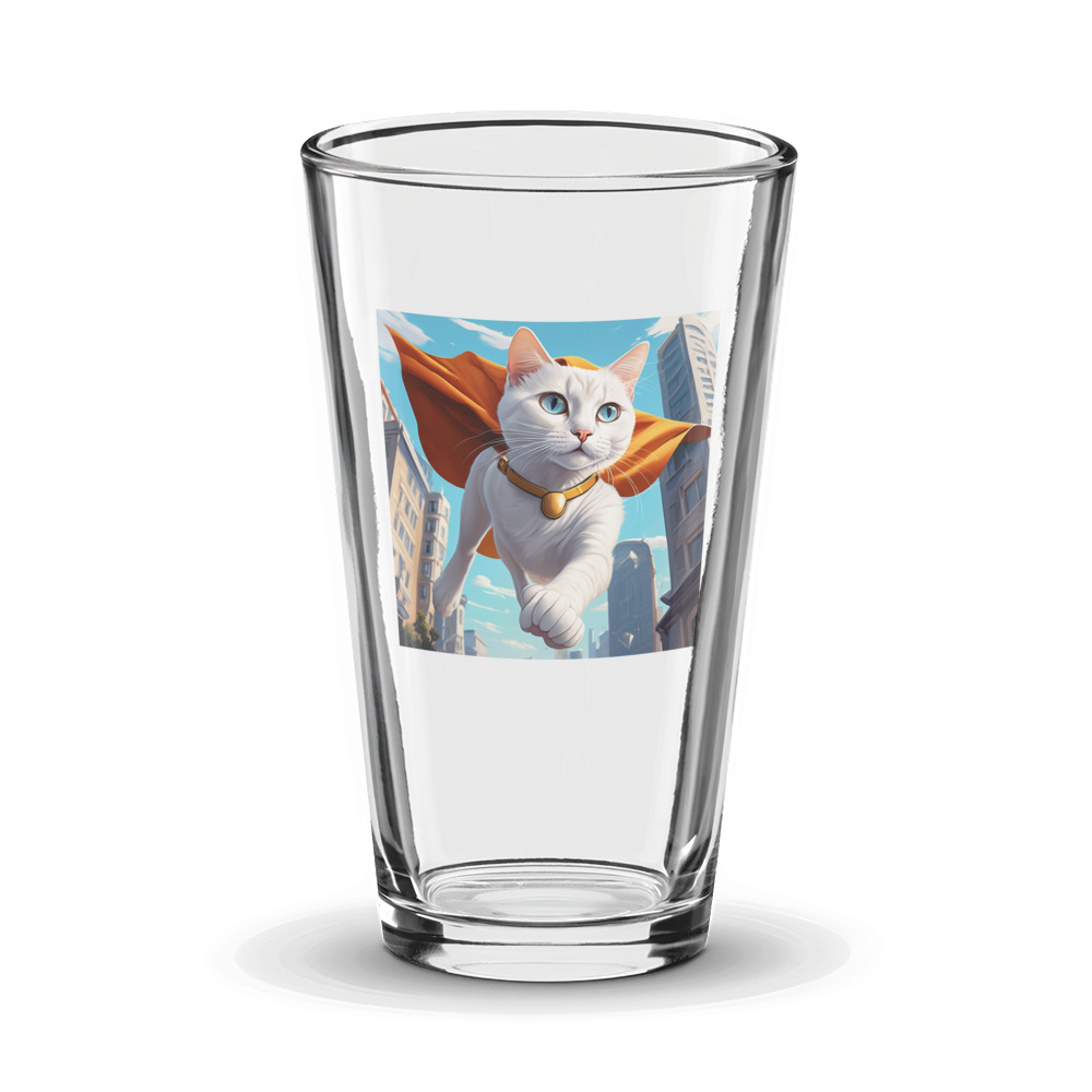PugMug Custom White Companion Cat Glass Tumbler