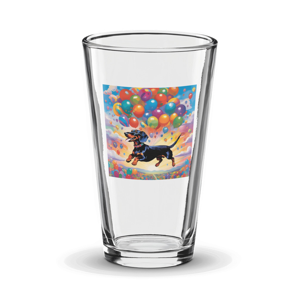 PugMug Custom Black Dachshund Glass Tumbler