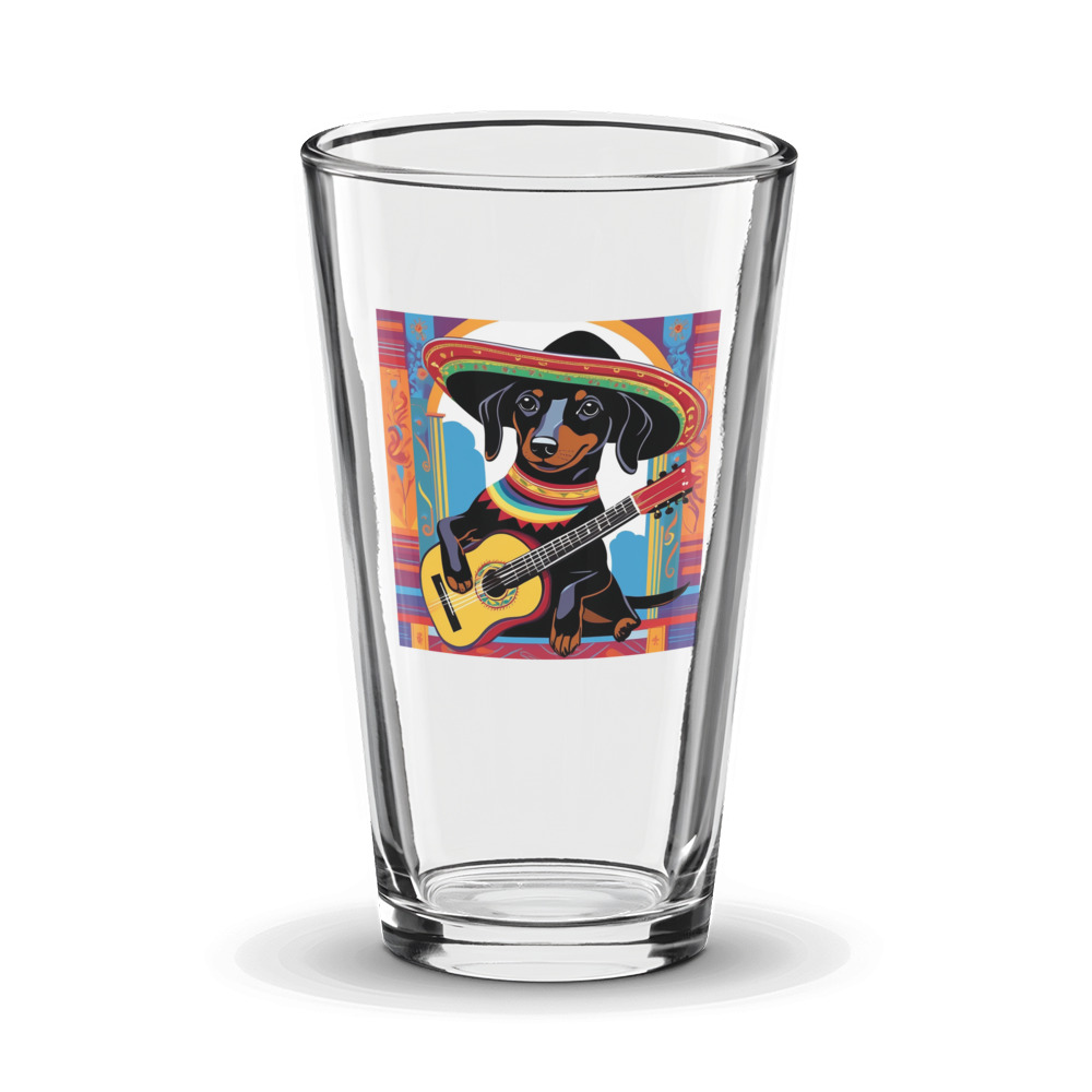 PugMug Custom Black Dachshund Glass Tumbler