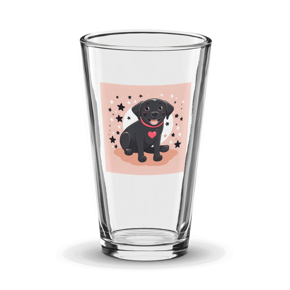 PugMug Custom Black Labrador Retriever Glass Tumbler