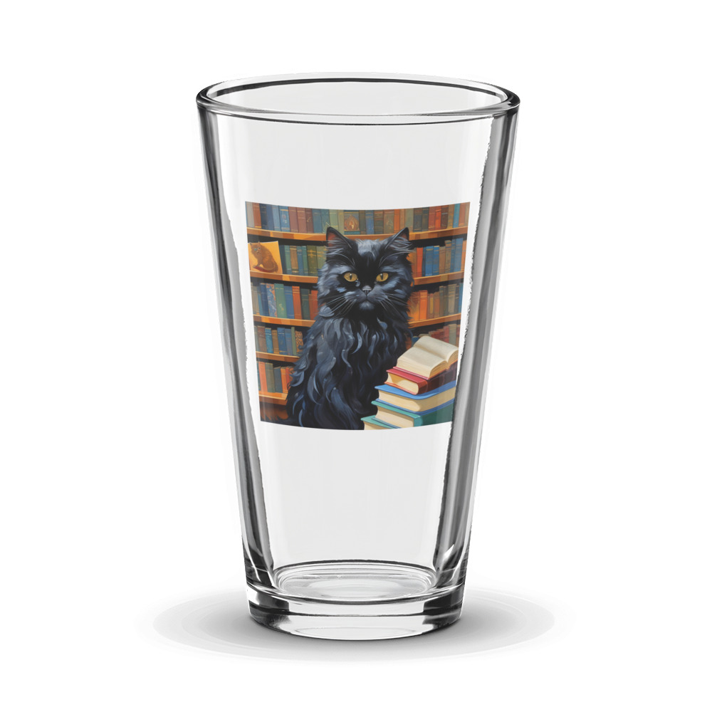 PugMug Custom Black Persian Cat Glass Tumbler
