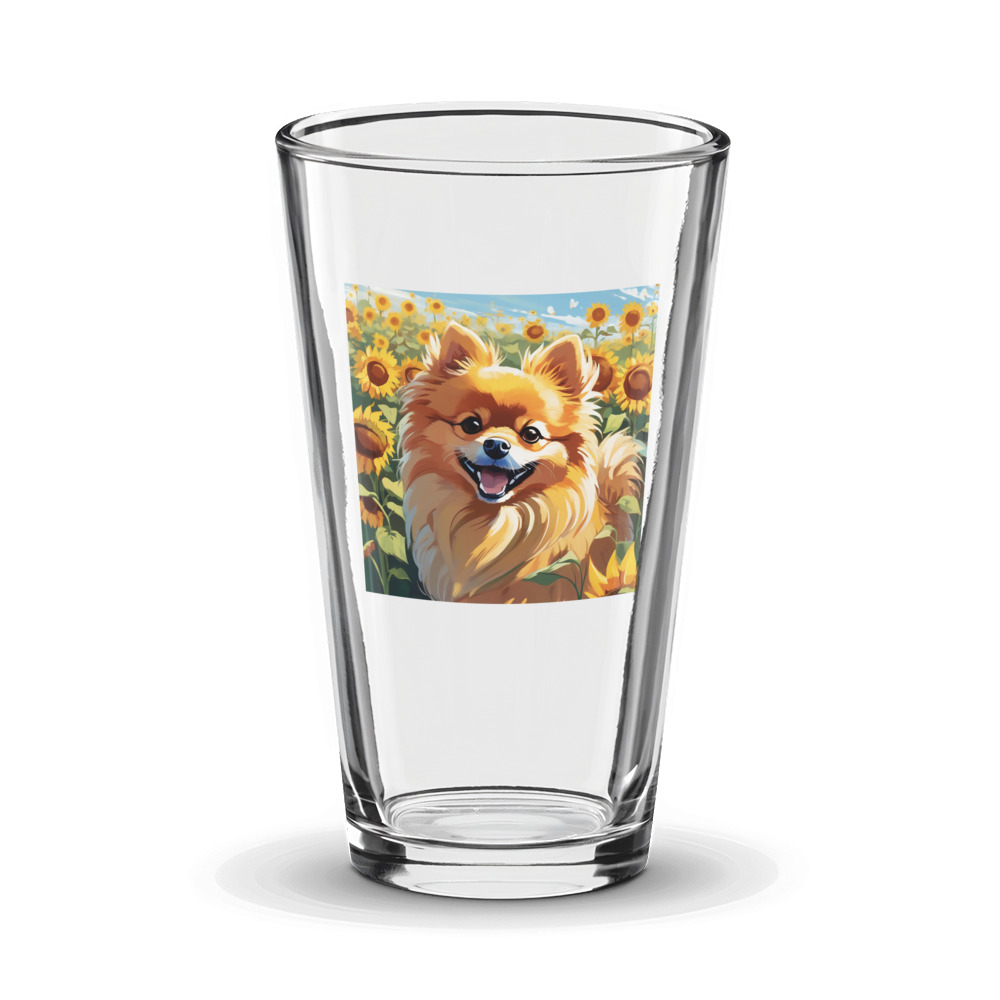 PugMug Custom Tan Pomeranian Glass Tumbler