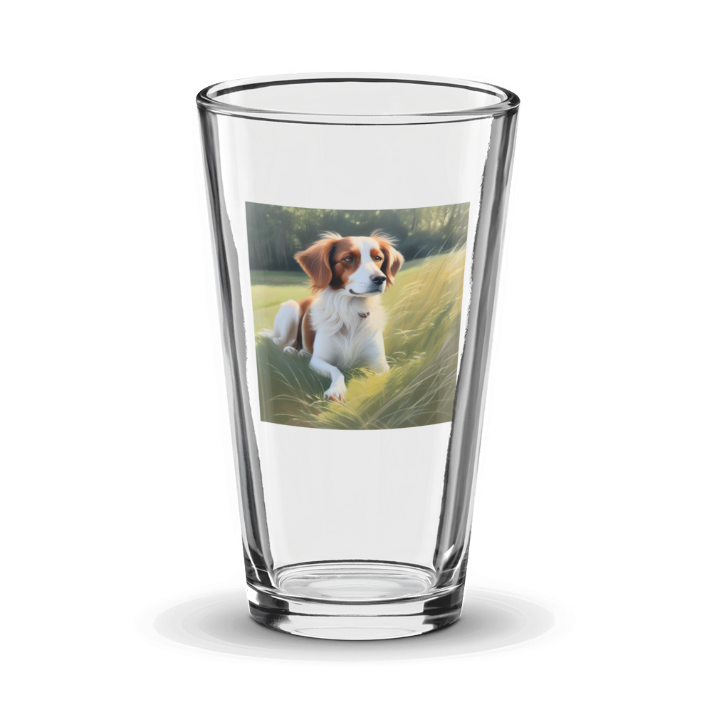 PugMug Custom Brittany Dog Glass Tumbler