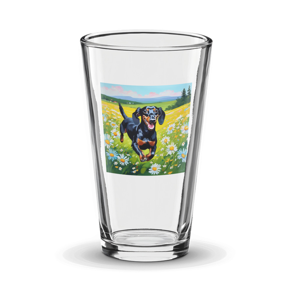 PugMug Custom Black Dachshund Glass Tumbler