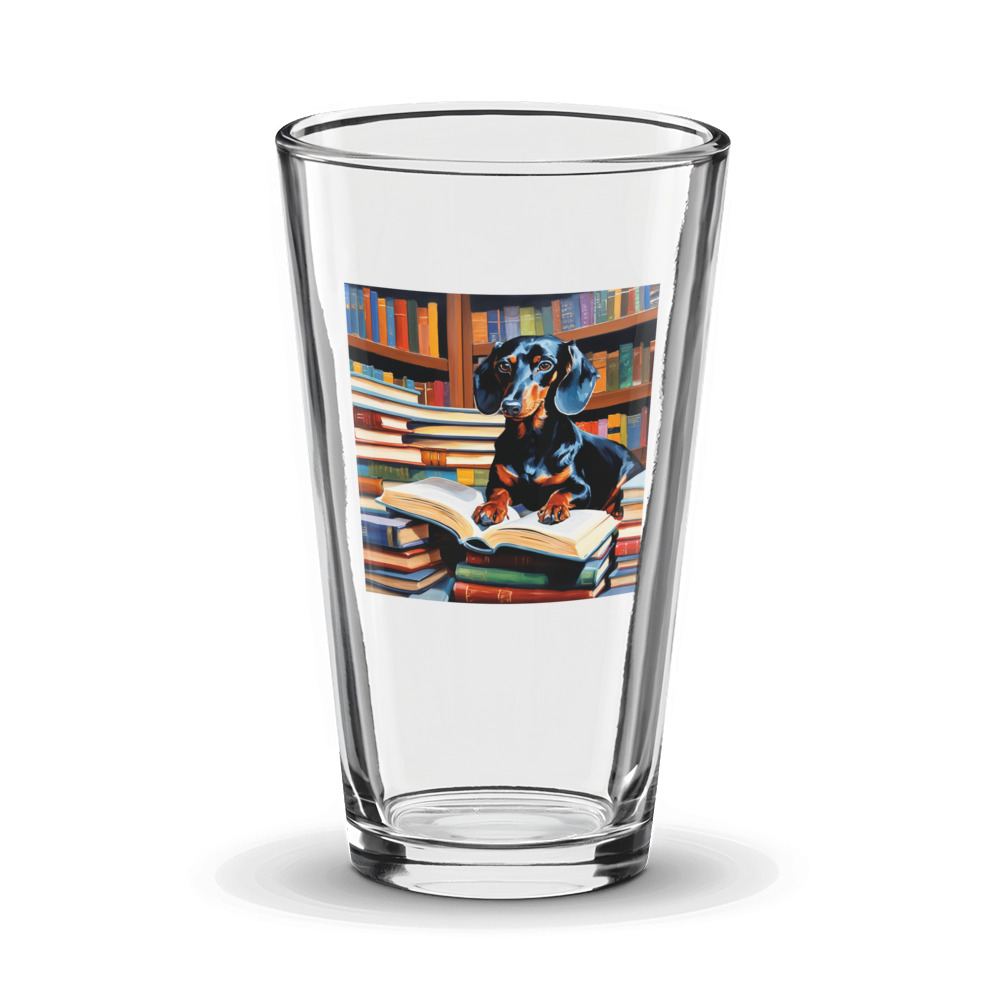 PugMug Custom Black Dachshund Glass Tumbler