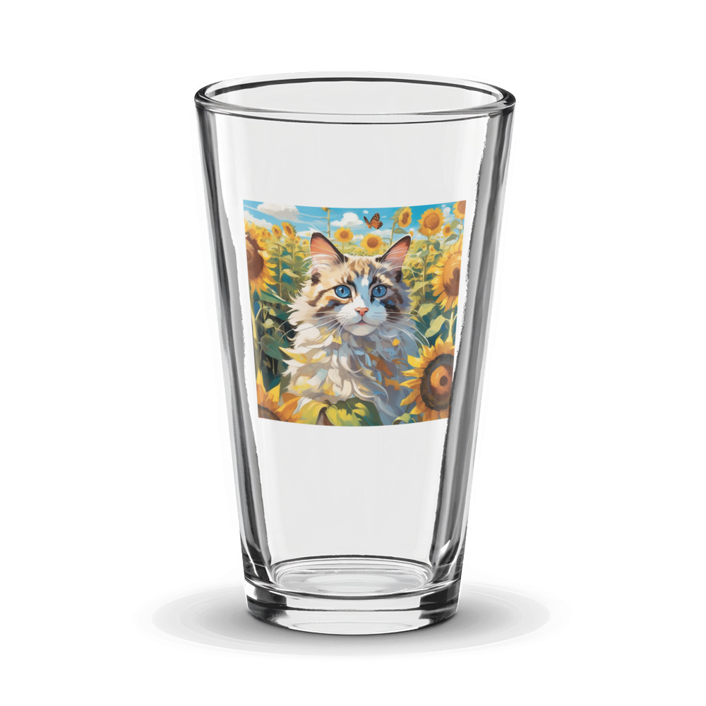 PugMug Custom Tabby Ragdoll Cat Glass Tumbler
