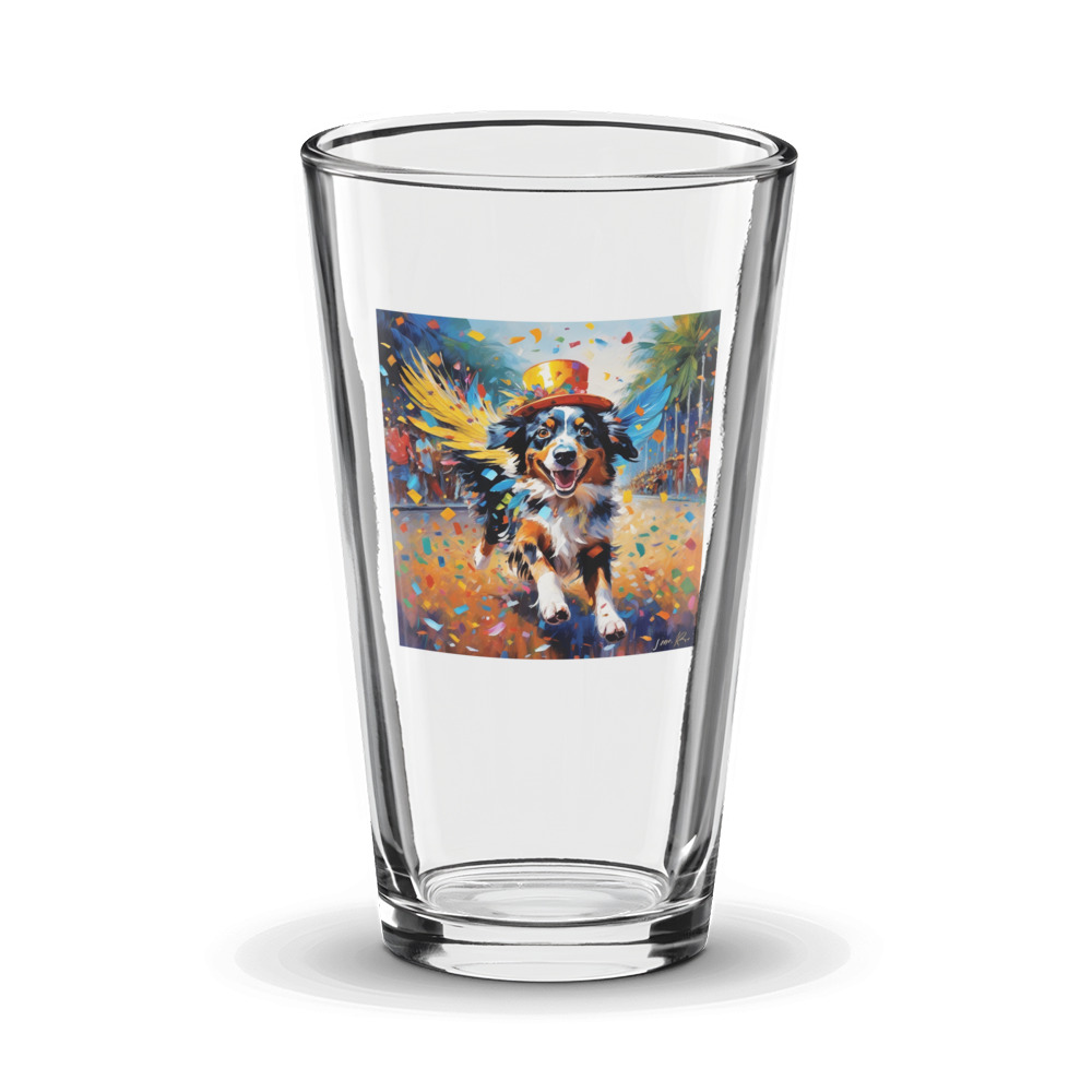 PugMug Custom Australian Shepherd Dog Glass Tumbler