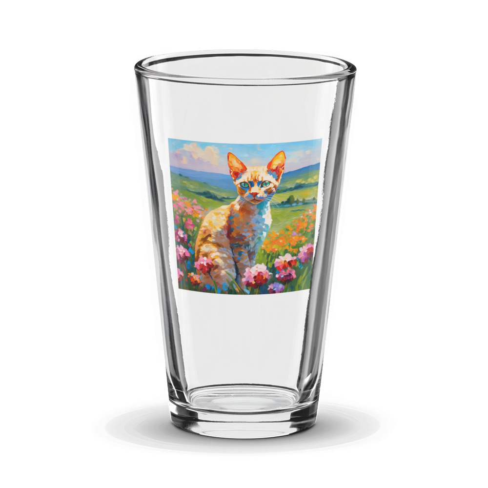PugMug Custom Tabby Devon Rex Cat Glass Tumbler