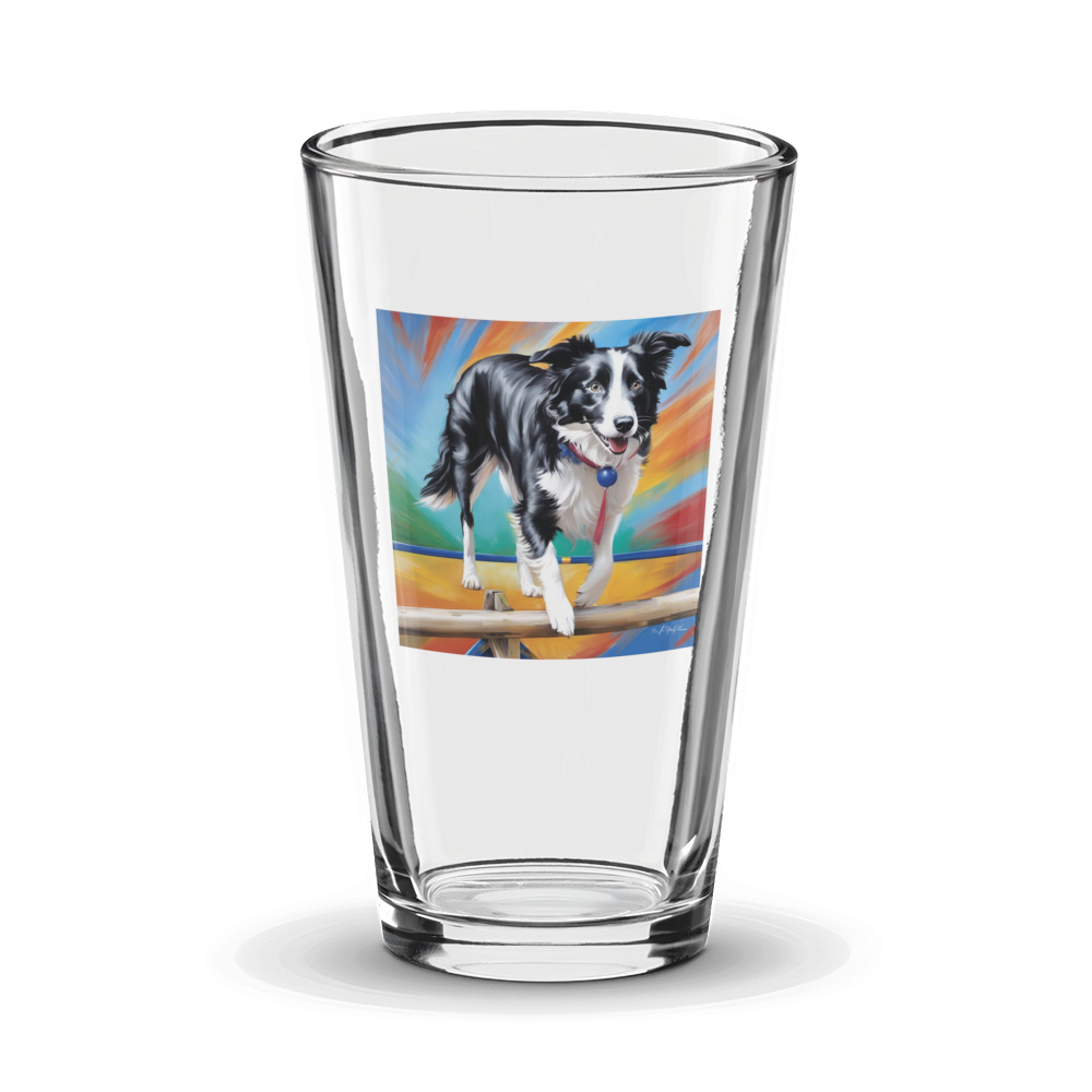 PugMug Custom Border Collie Glass Tumbler