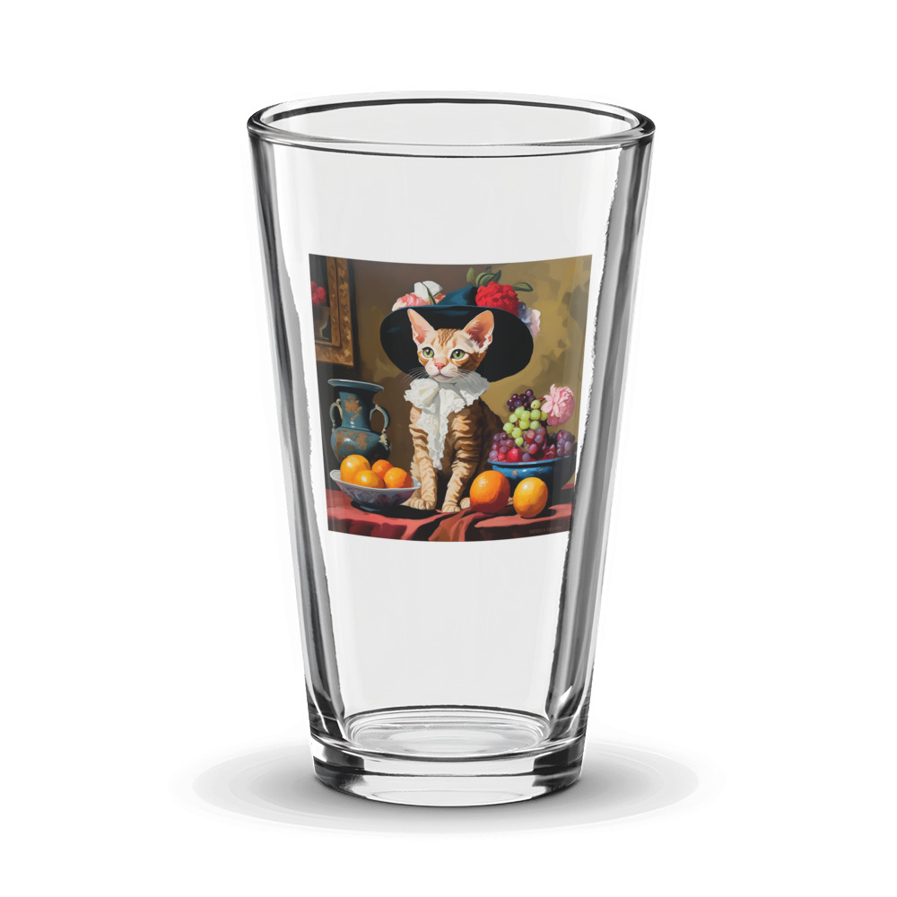 PugMug Custom Tabby Devon Rex Cat Glass Tumbler