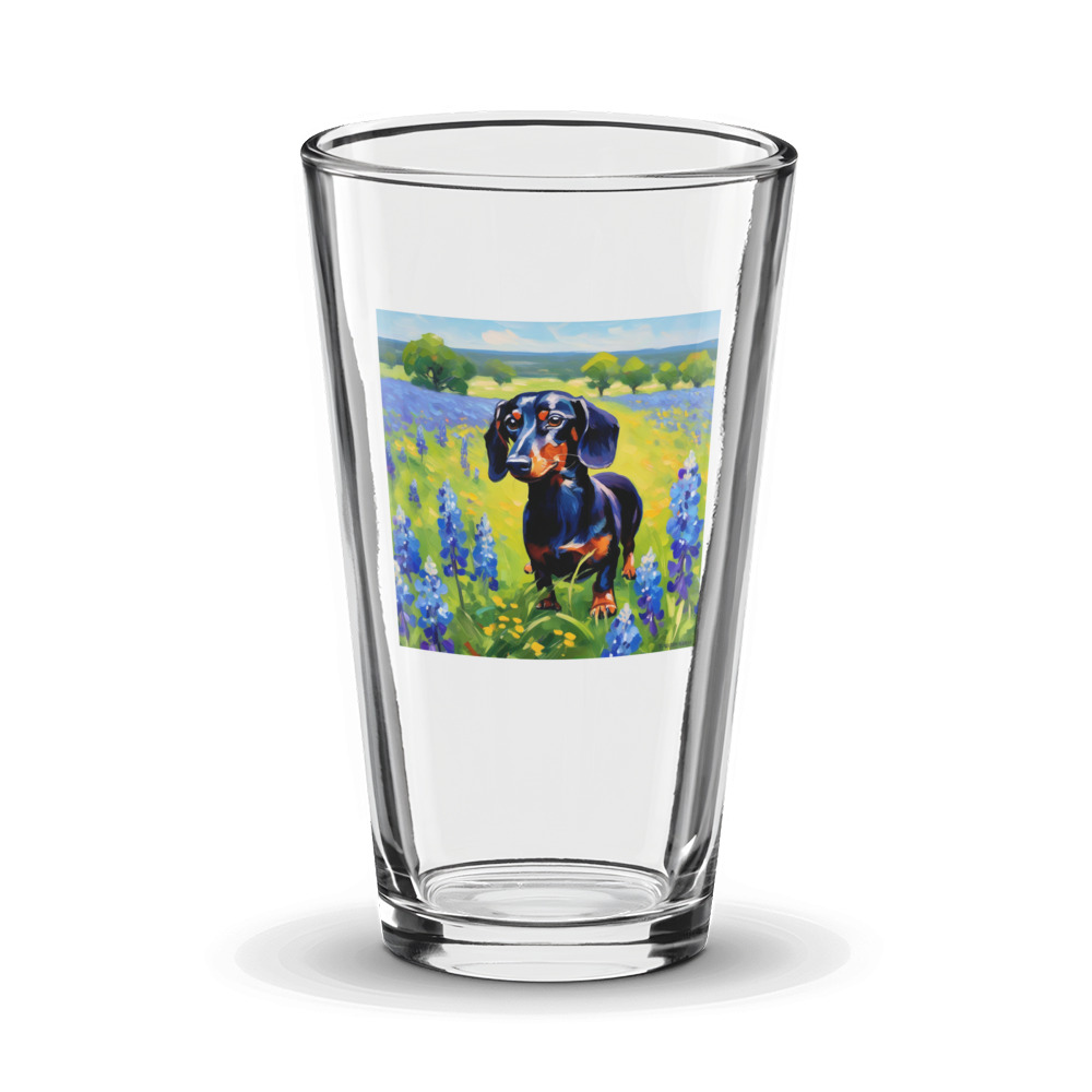 PugMug Custom Black Dachshund Glass Tumbler