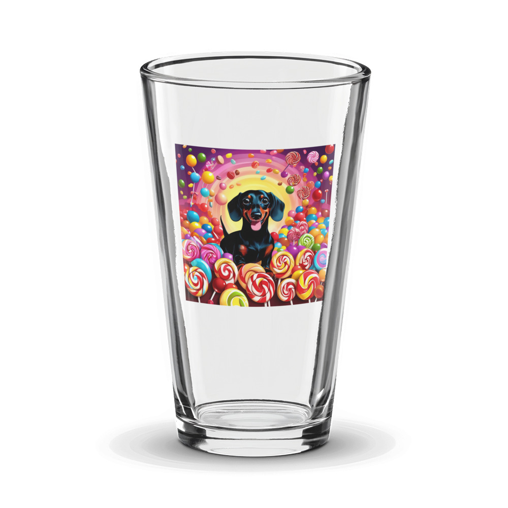 PugMug Custom Black Dachshund Glass Tumbler