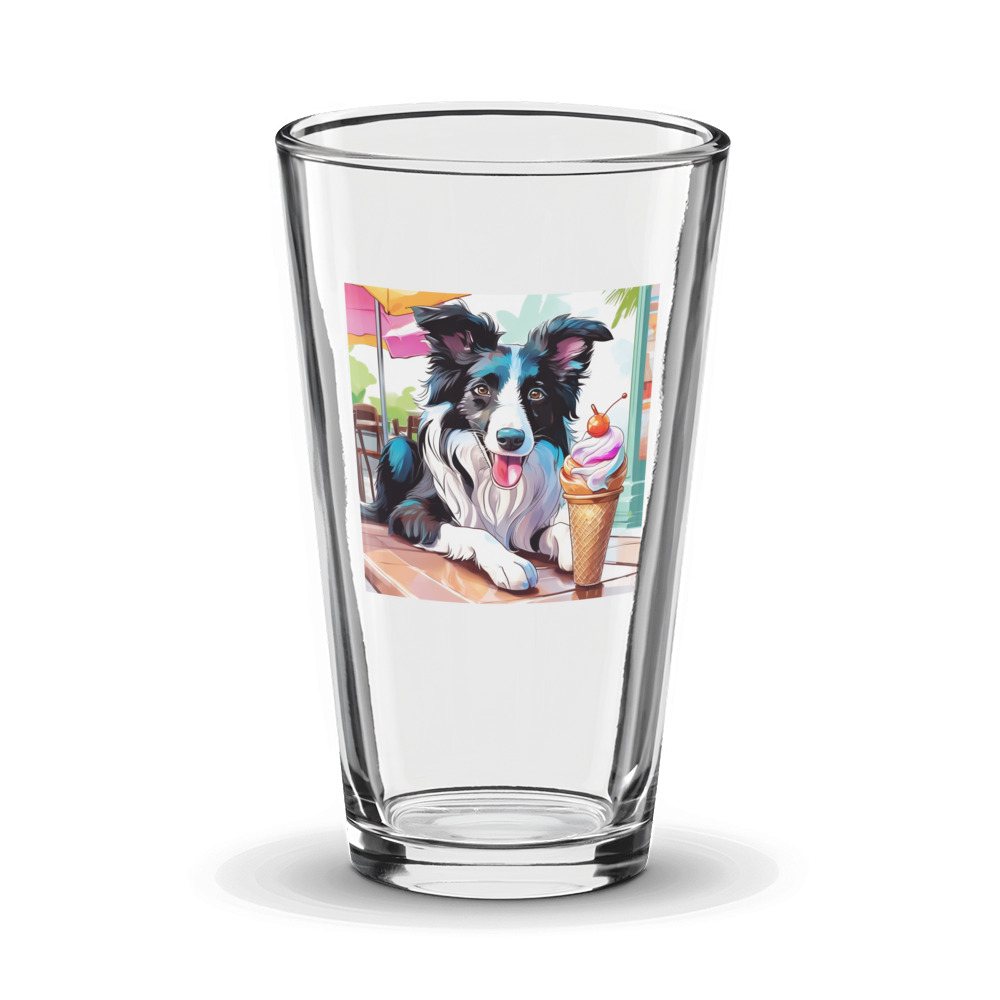 PugMug Custom Border Collie Glass Tumbler