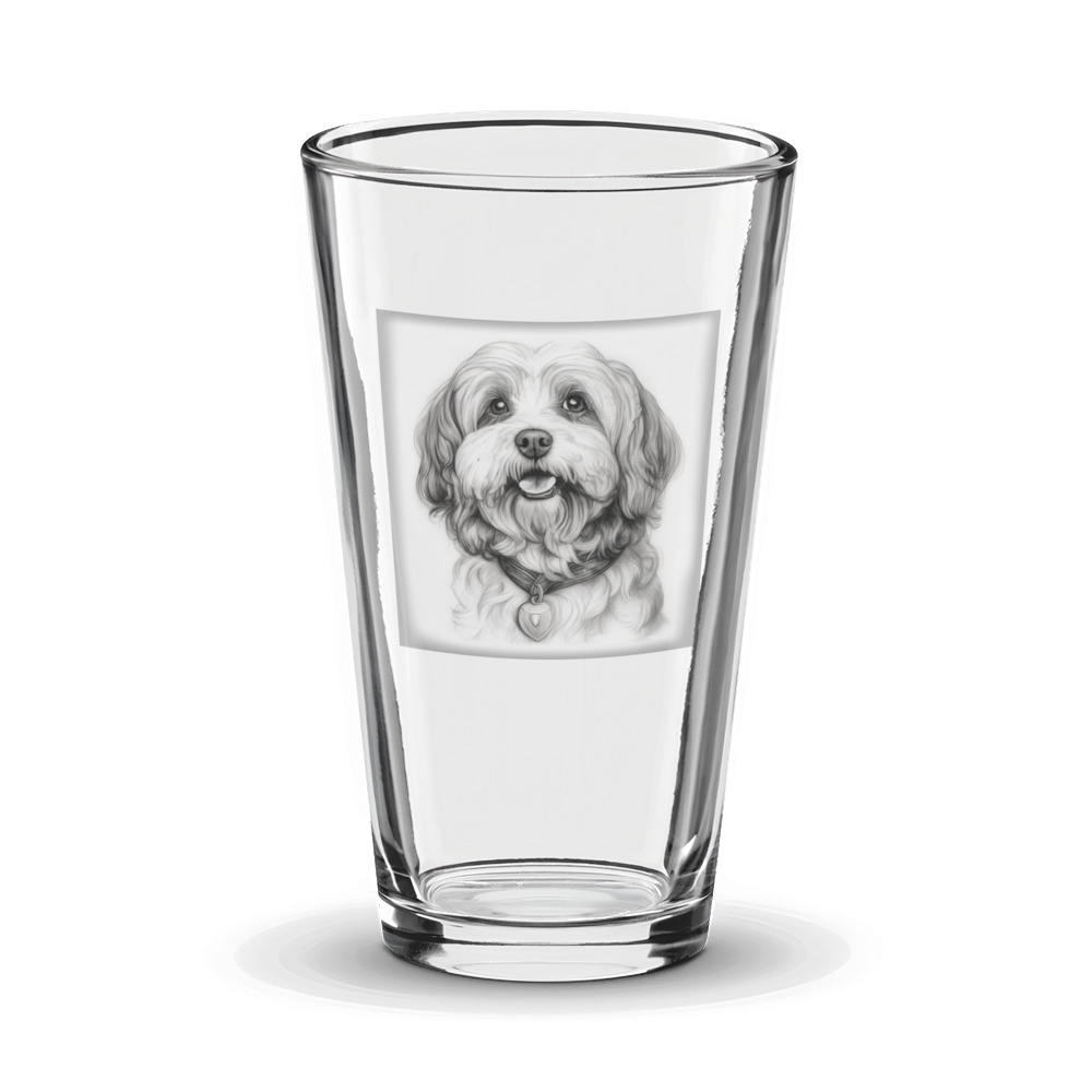 PugMug Custom White Havanese Dog Glass Tumbler