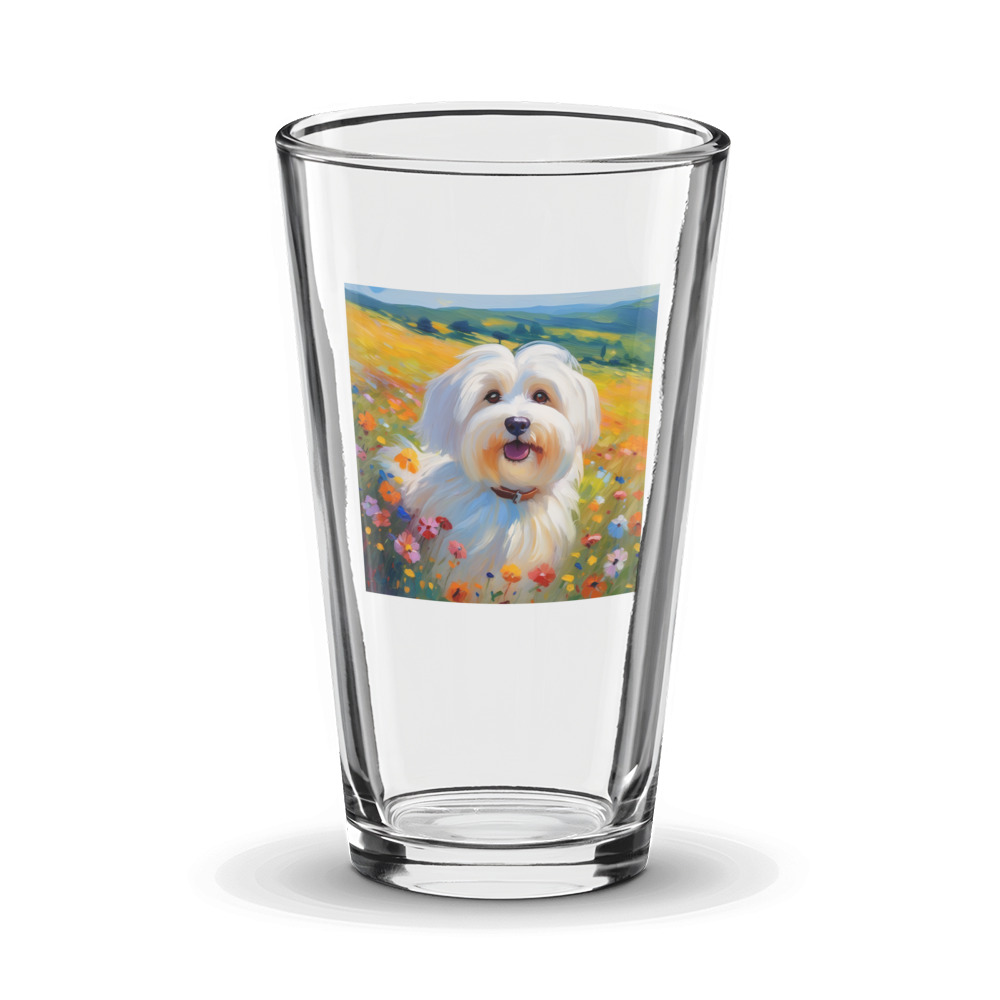 PugMug Custom White Havanese Dog Glass Tumbler