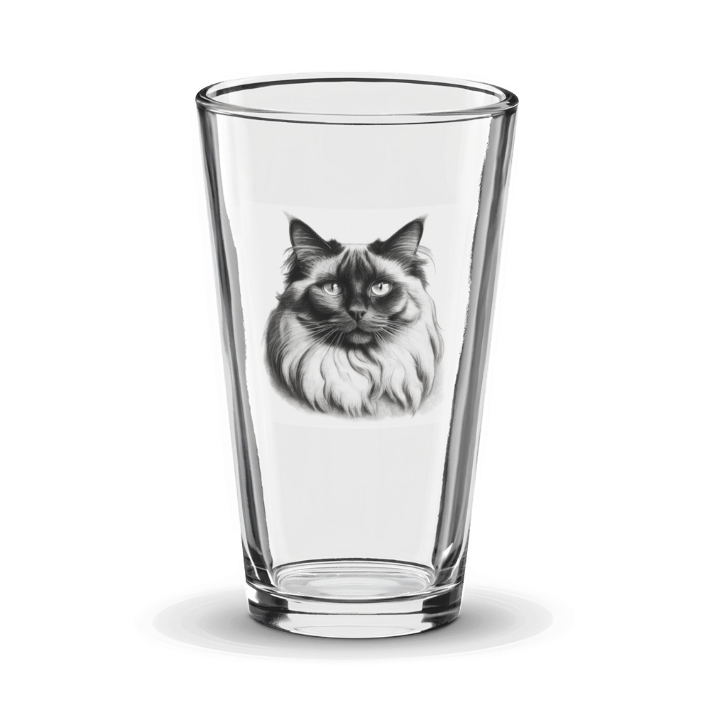PugMug Custom Black Ragdoll Cat Glass Tumbler