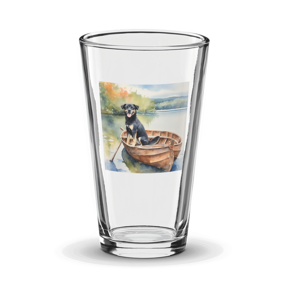 PugMug Custom Blue Glass Tumbler