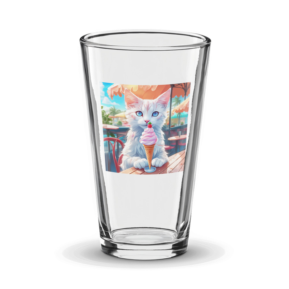 PugMug Custom White Companion Cat Glass Tumbler