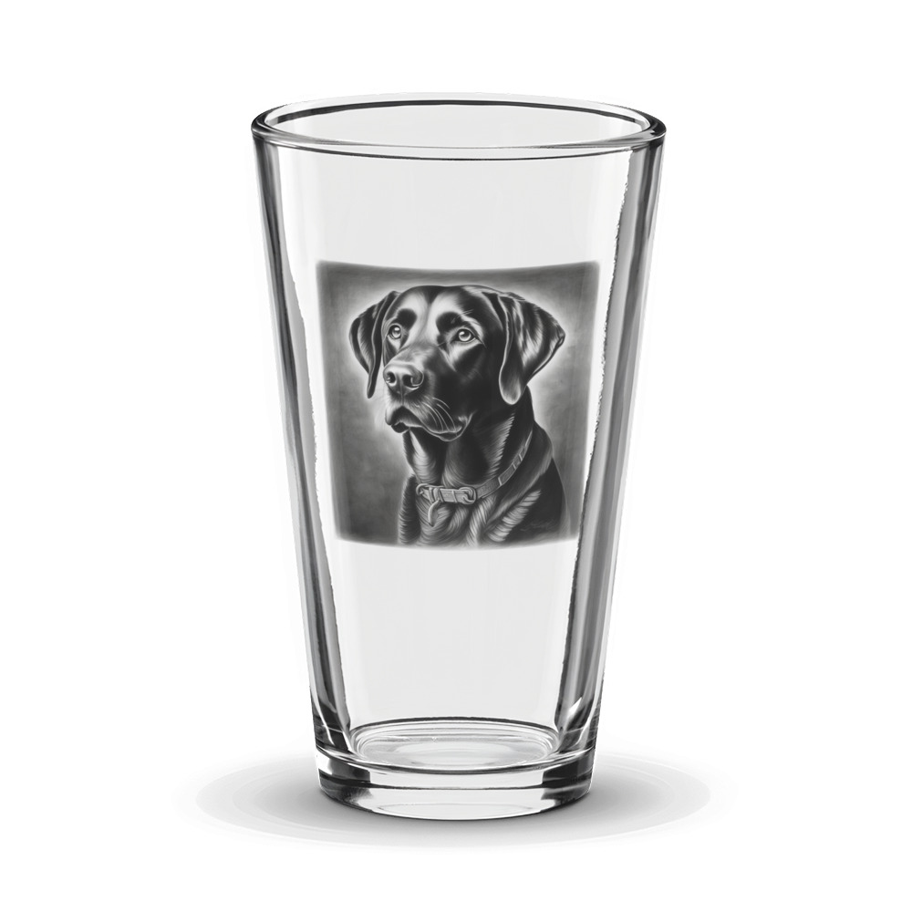 PugMug Custom Black Labrador Retriever Glass Tumbler