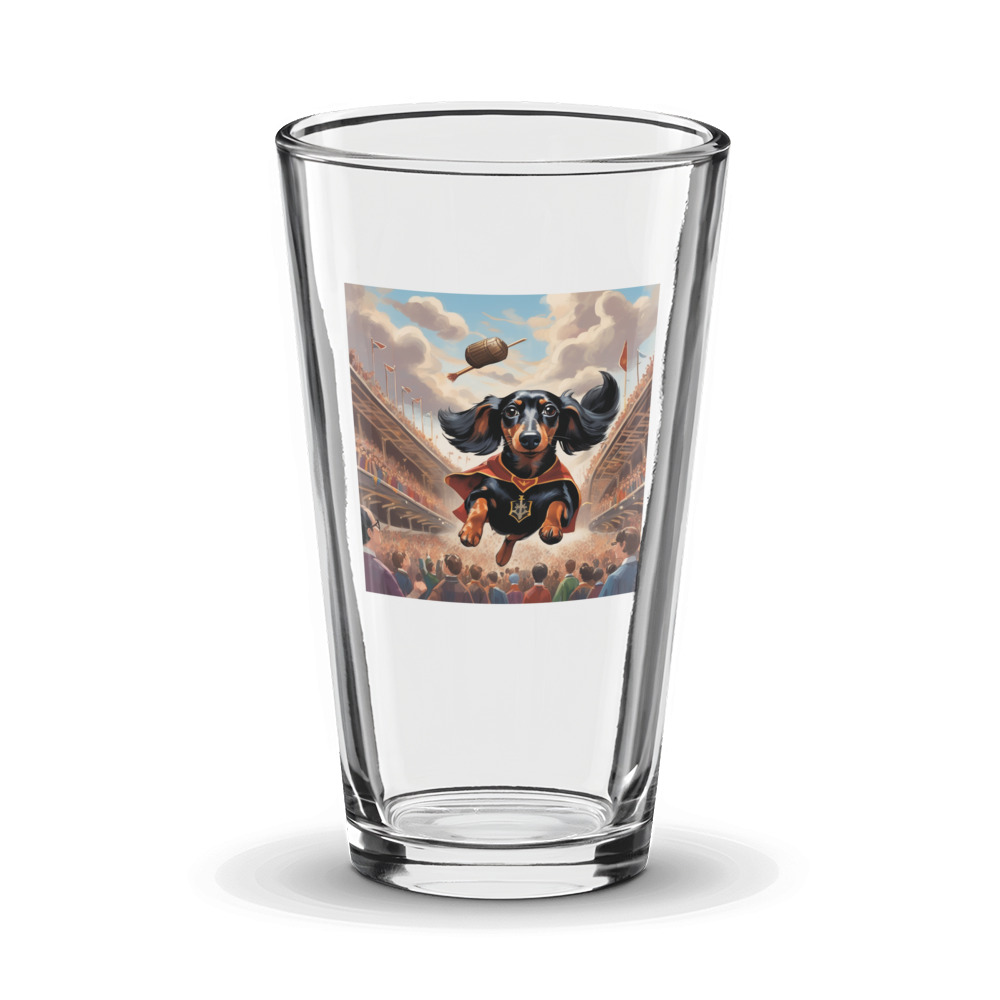 PugMug Custom Black Dachshund Glass Tumbler