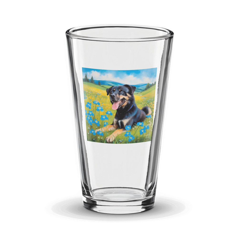 PugMug Custom Blue Glass Tumbler