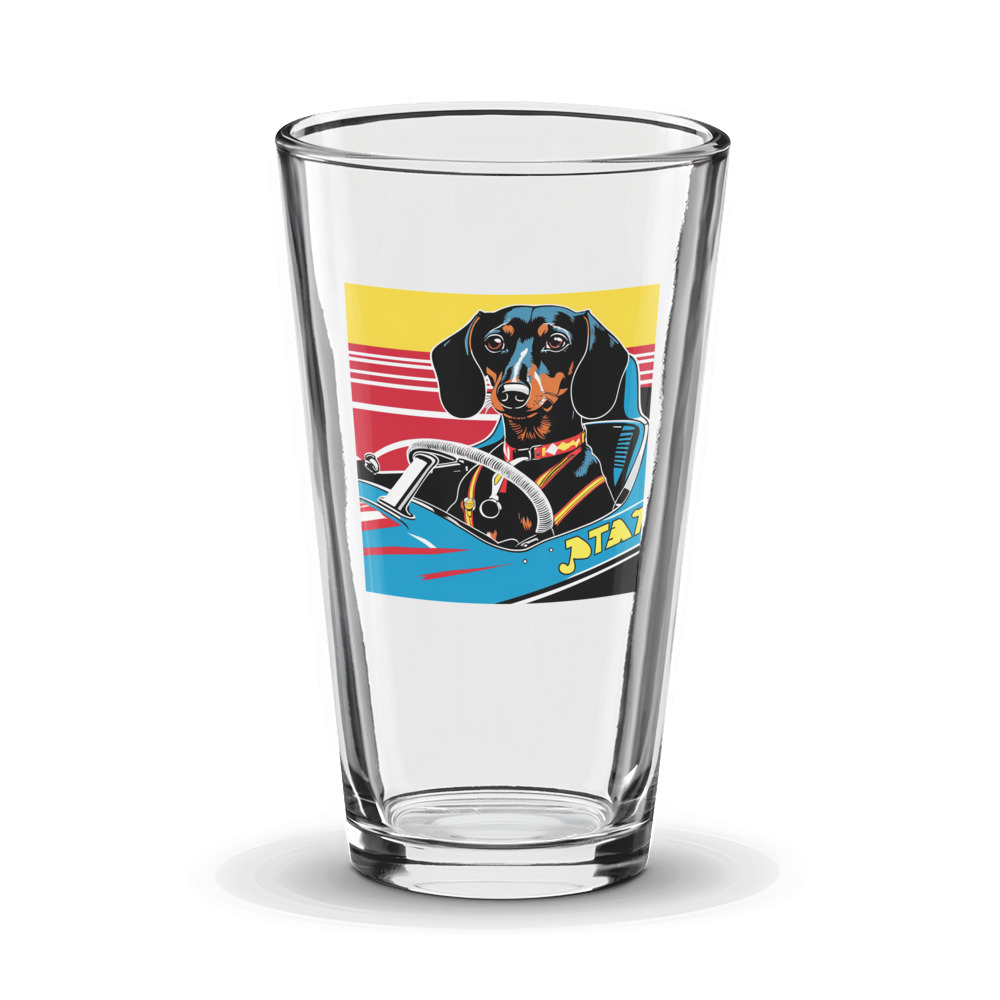 PugMug Custom Black Dachshund Glass Tumbler