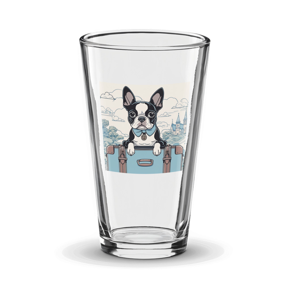 PugMug Custom Boston Terrier Glass Tumbler