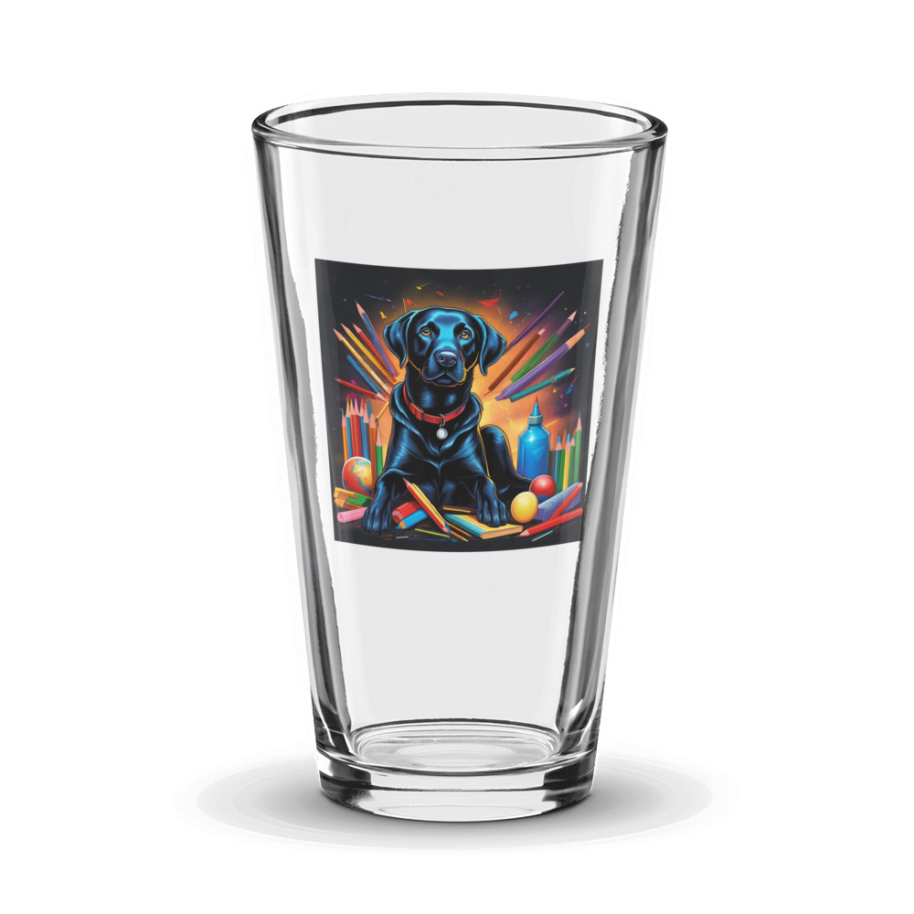 PugMug Custom Black Labrador Retriever Glass Tumbler